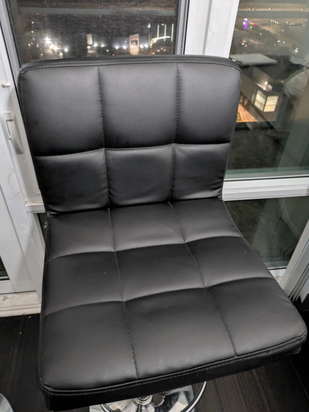 Black Quilted Adjustable Bar Stools - 2 pieces - photo 2