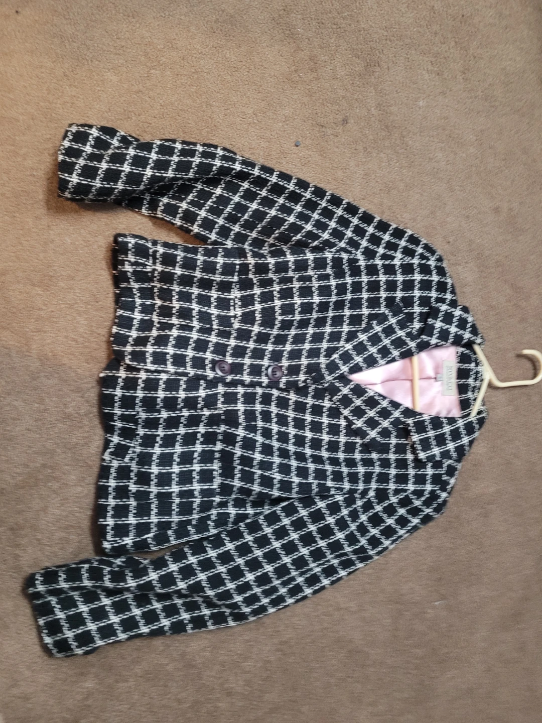 RW & CO. Black and White Checkered Blazer