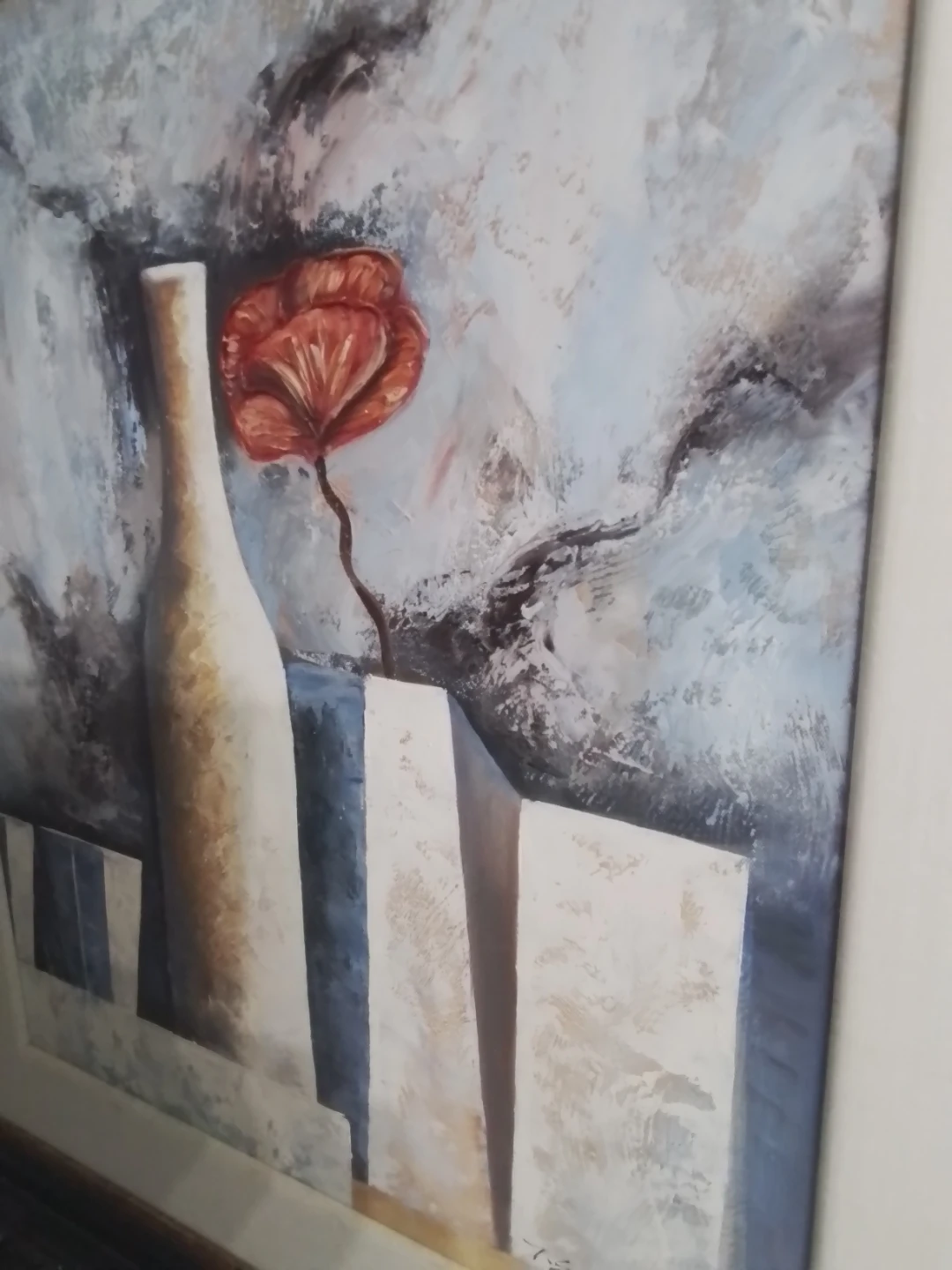 MCM Abstract Still Life Oil Painting – Signed T. Santana - photo 5
