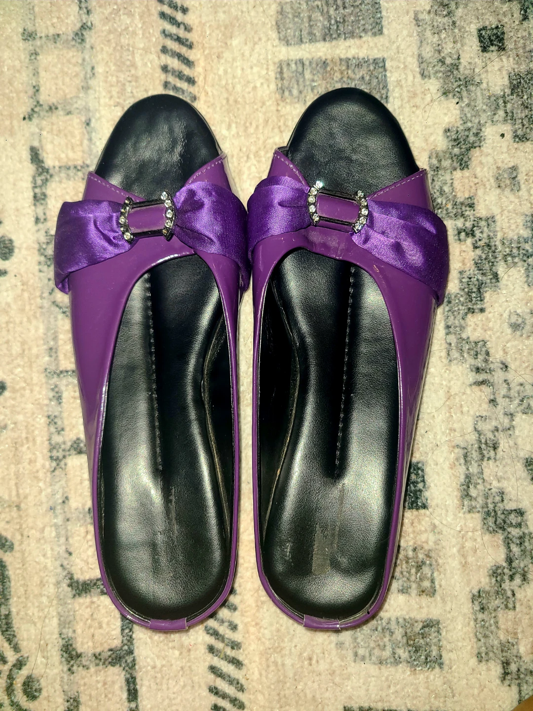 y2k Purple Slip-On Sandals