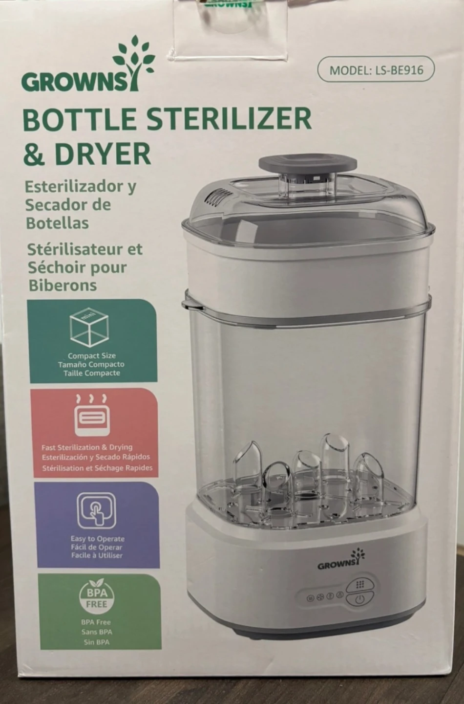 Grownsy 5-in-1 Baby Bottle Sterilizer and Dryer