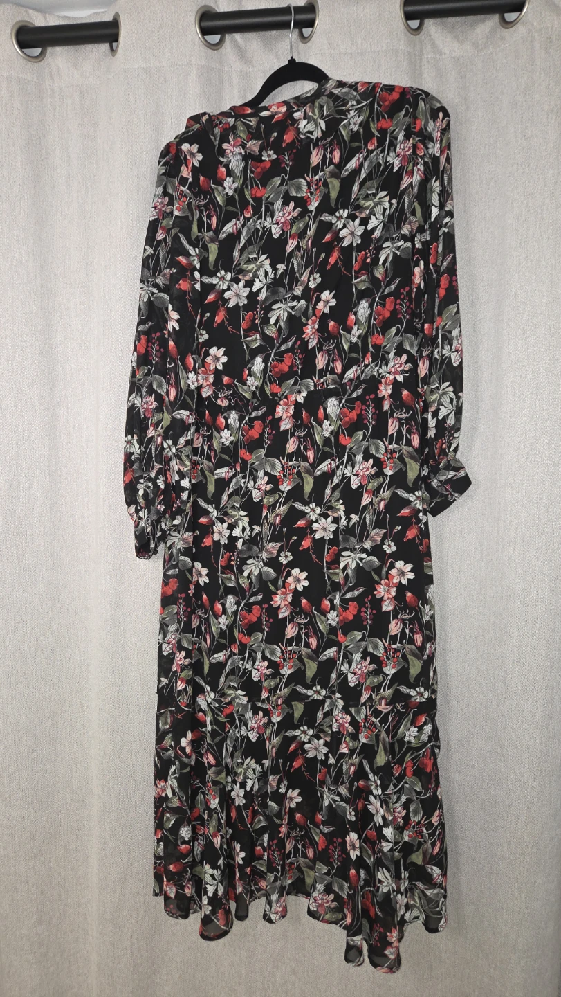 Floral Long Sleeve Midi Dress, Size L - XL - photo 2