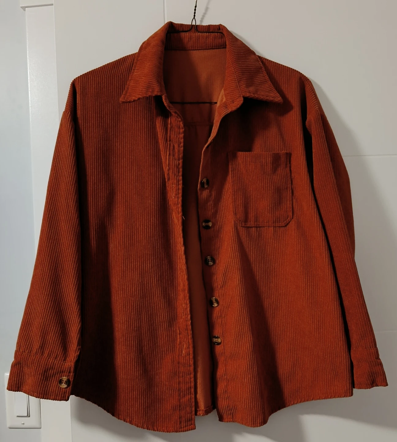Orange Corduroy Button-Down Shirt - photo 2