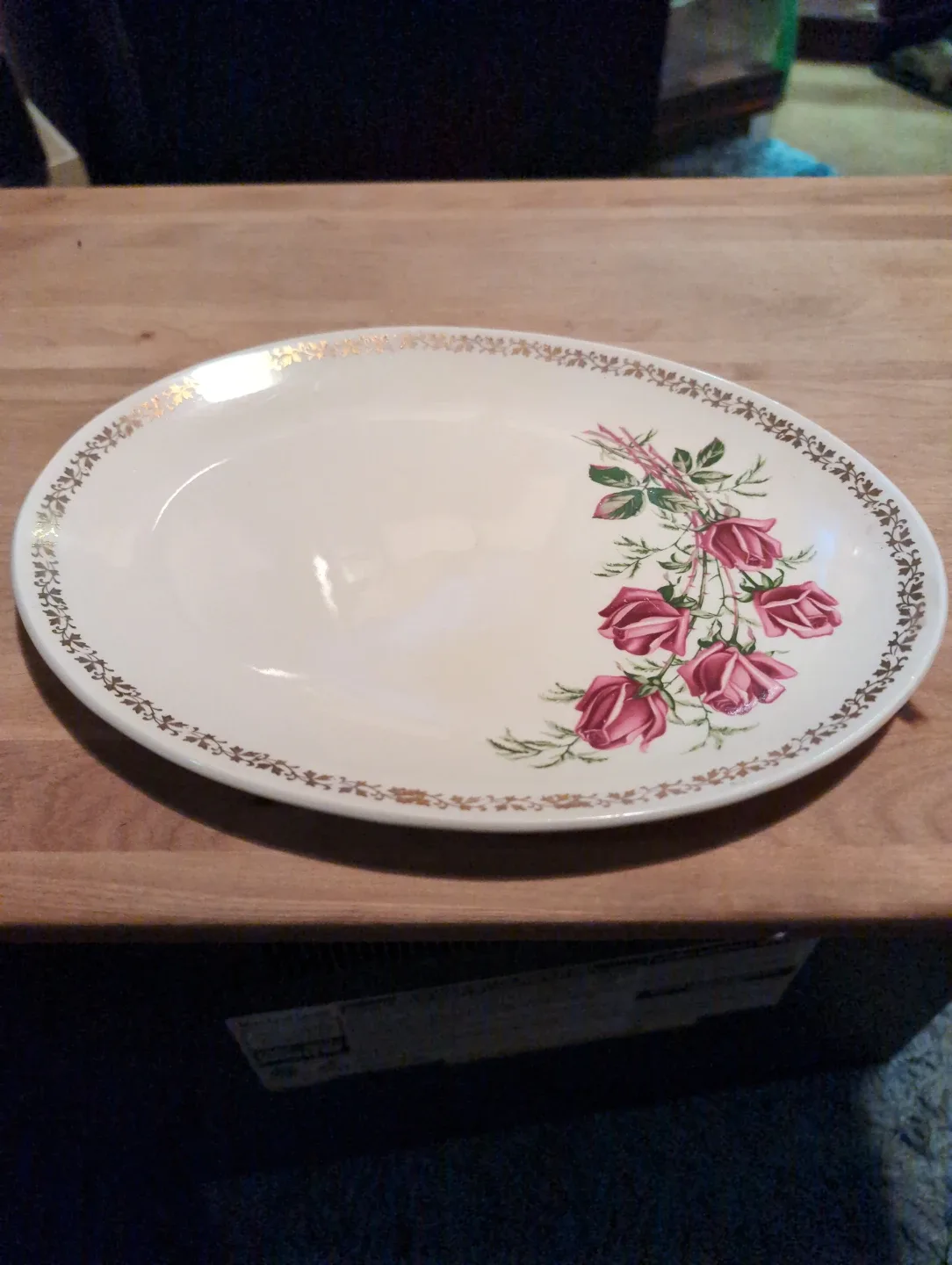 J&G Meakin England Rose Pattern Serving Platter