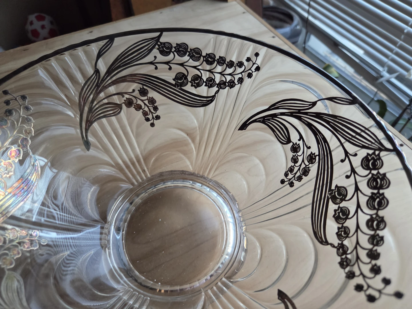 Vintage lLily if the Valley Crystal Serving Bowl - photo 3