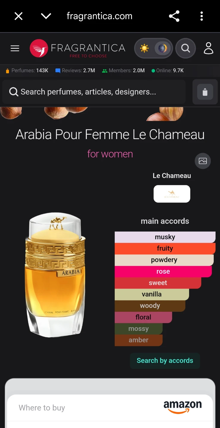 Le Chameau Arabia Pour Femme Perfume