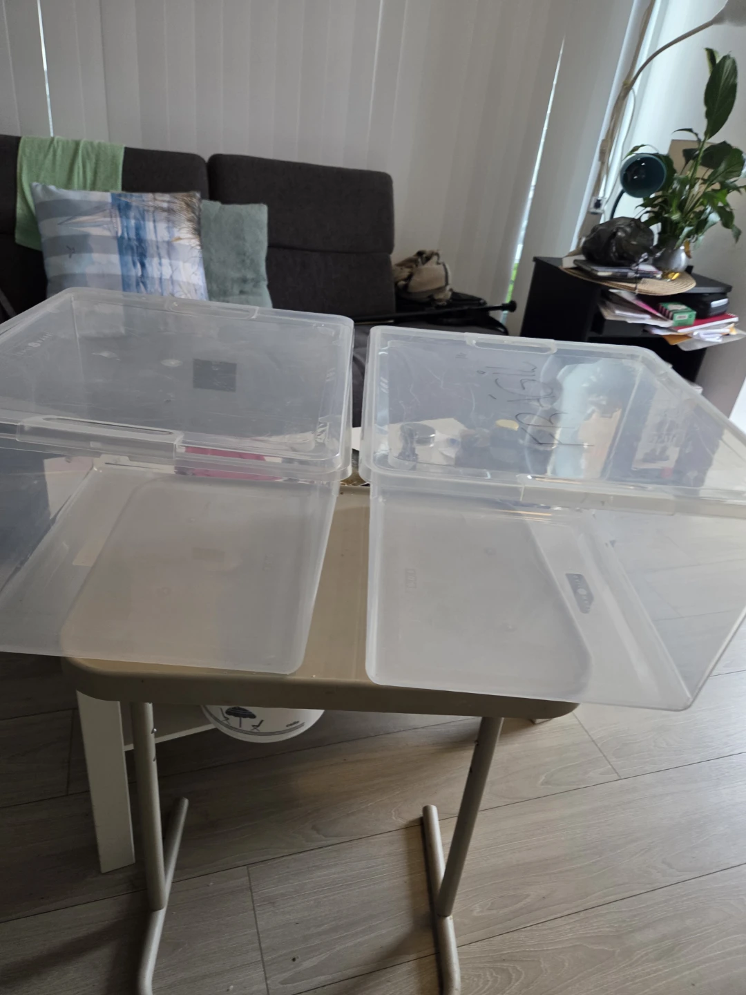 Two Galiware Clear Plastic Storage Bins - photo 2