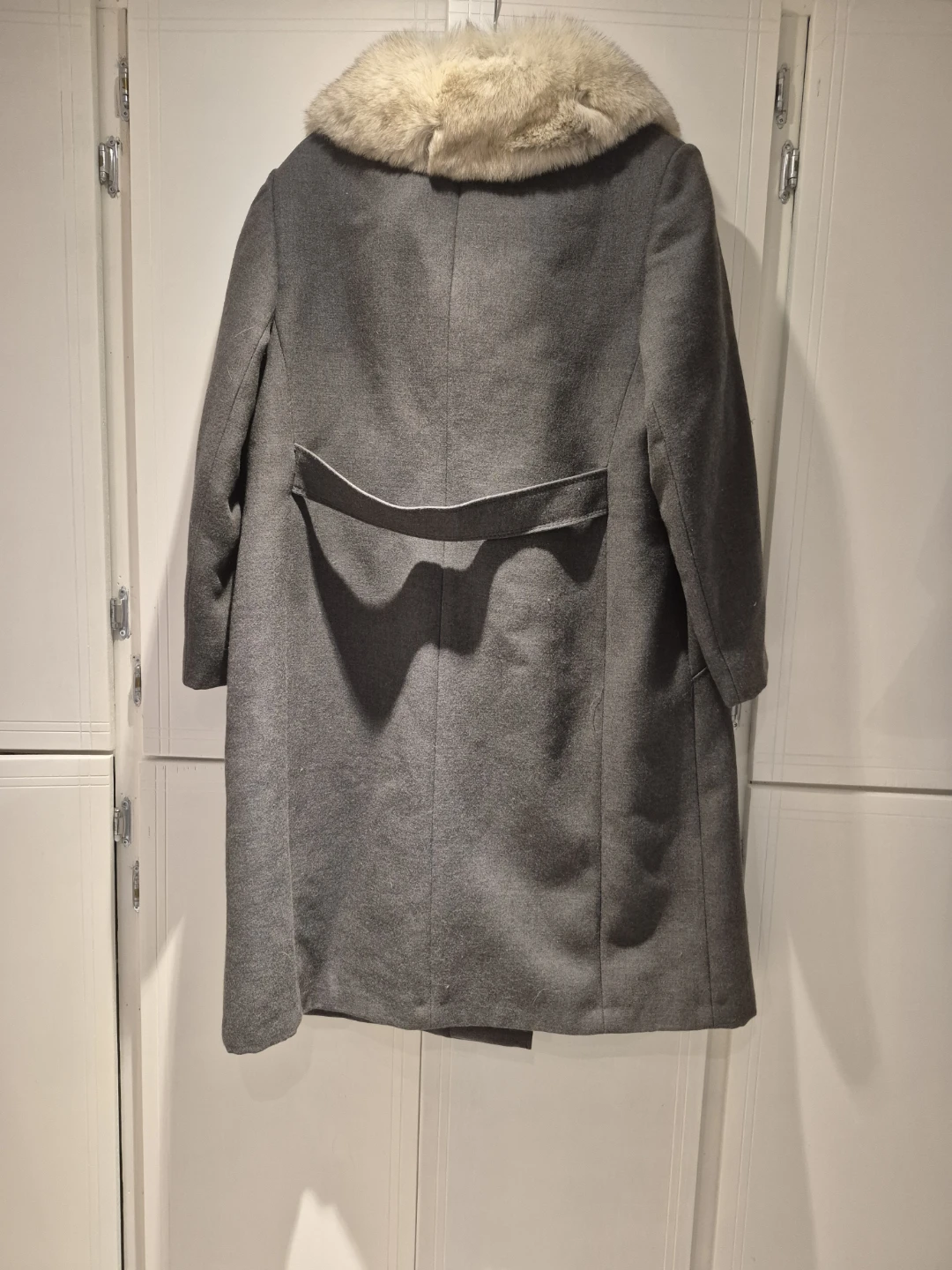 Superb Fashions Inc. Grey Wool Coat with Fur Collar - photo 2