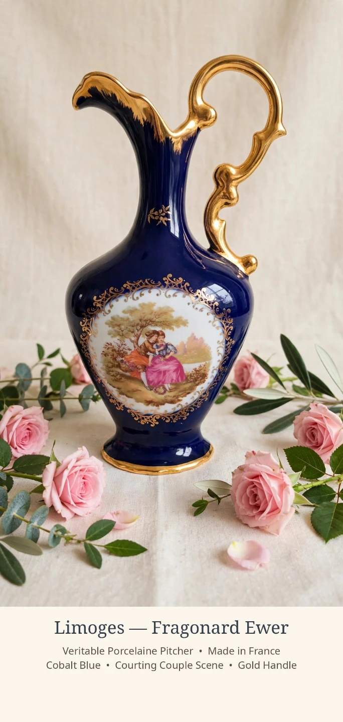 Limoges Fragonard Porcelain Ewer