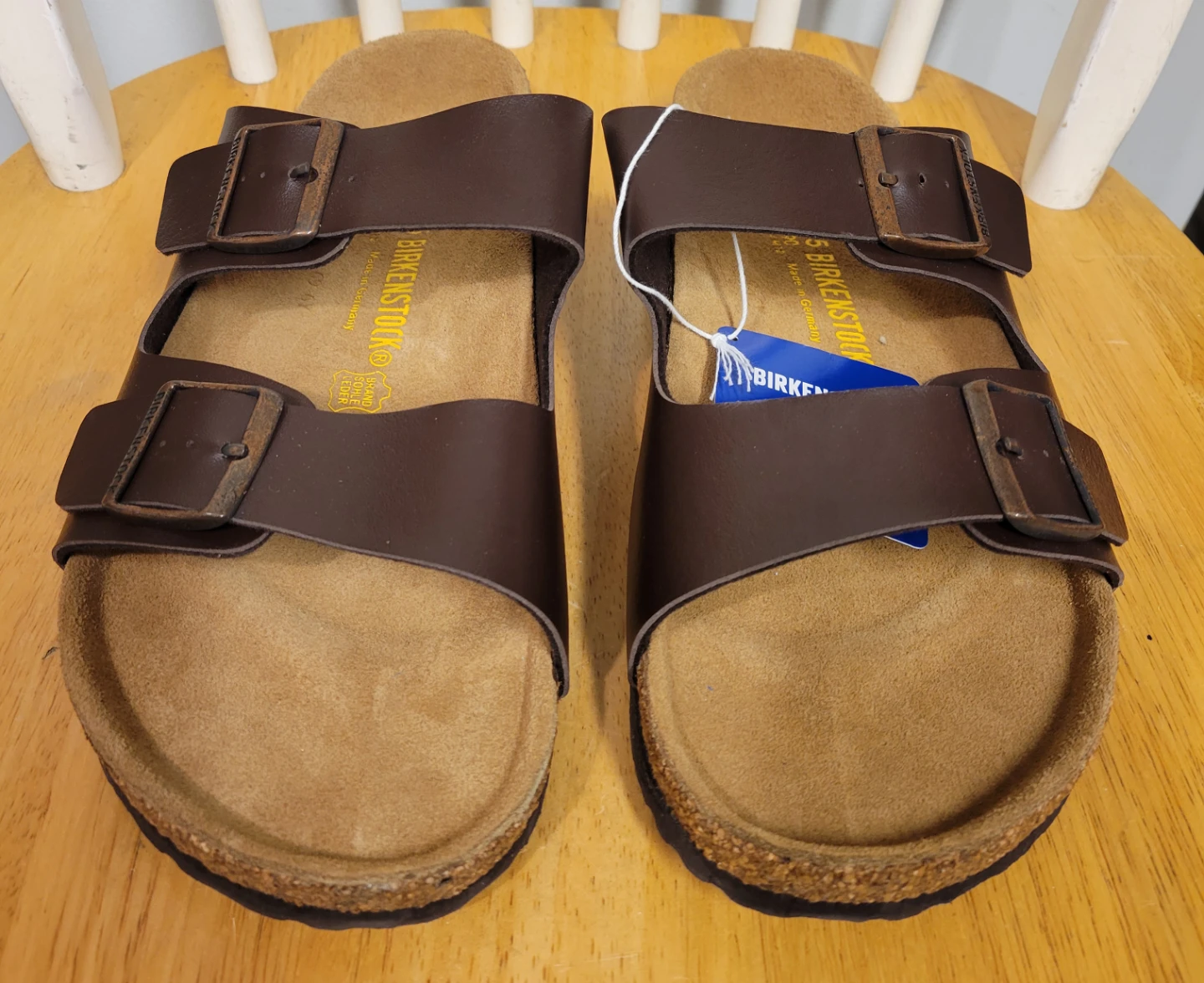 NEW Birkenstock Men’s Arizona Sandals Brown Size 45 / 12 - photo 4