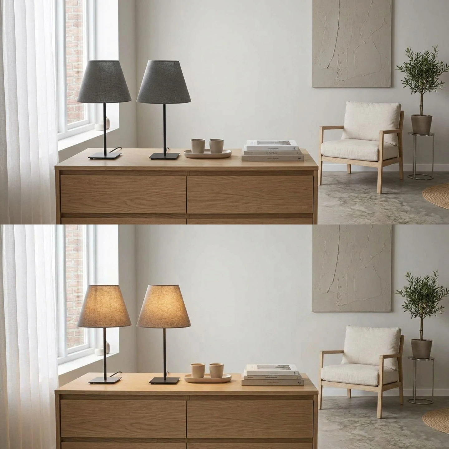 ✴️ Set of Two IKEA Table Lamps, Grey Top - photo 3
