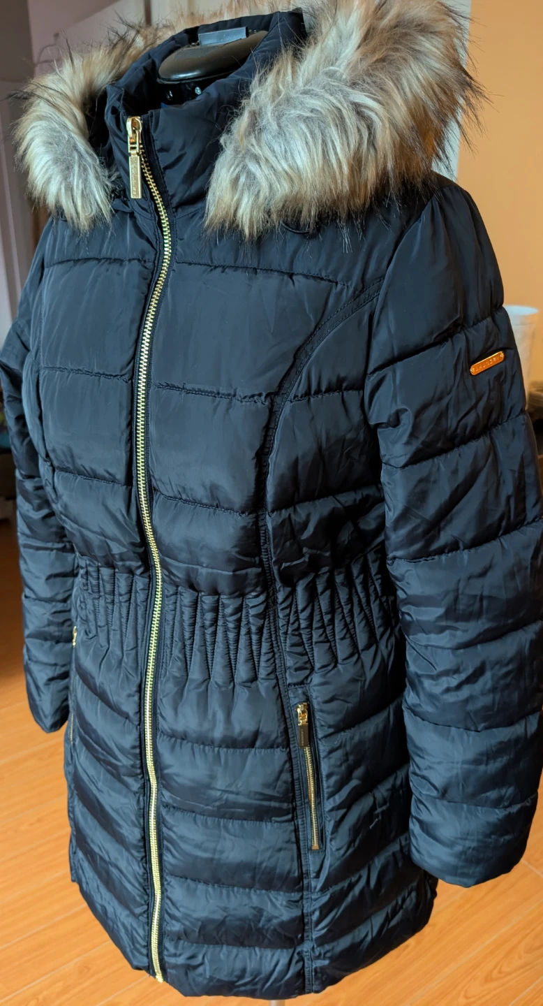Laundry Black Puffer Coat with Faux Fur Hood - photo 3