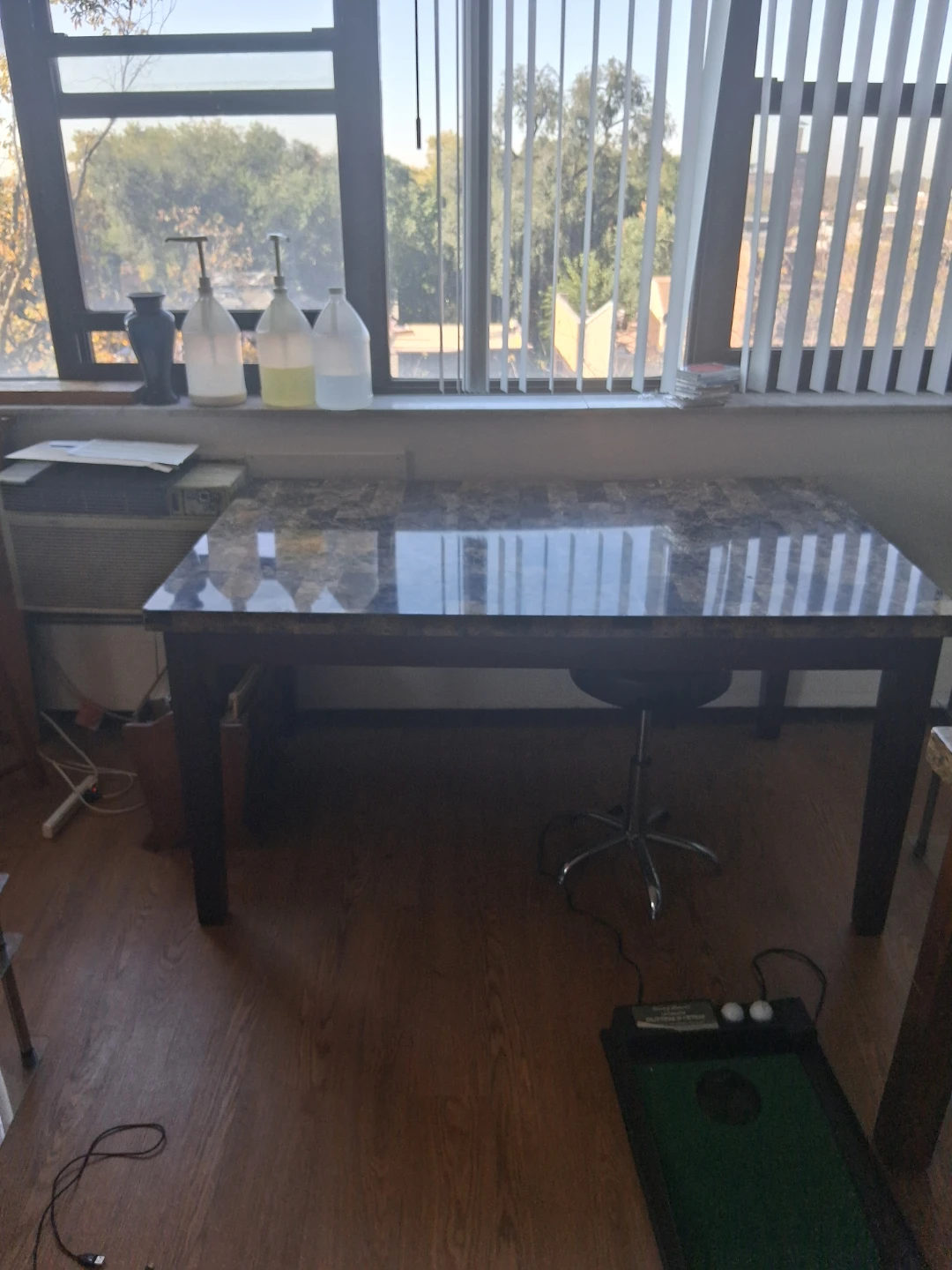 Faux Marble Top Dining Table