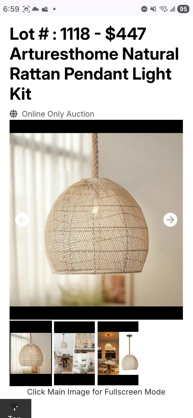 Arturesthome Natural Rattan Pendant Light Kit