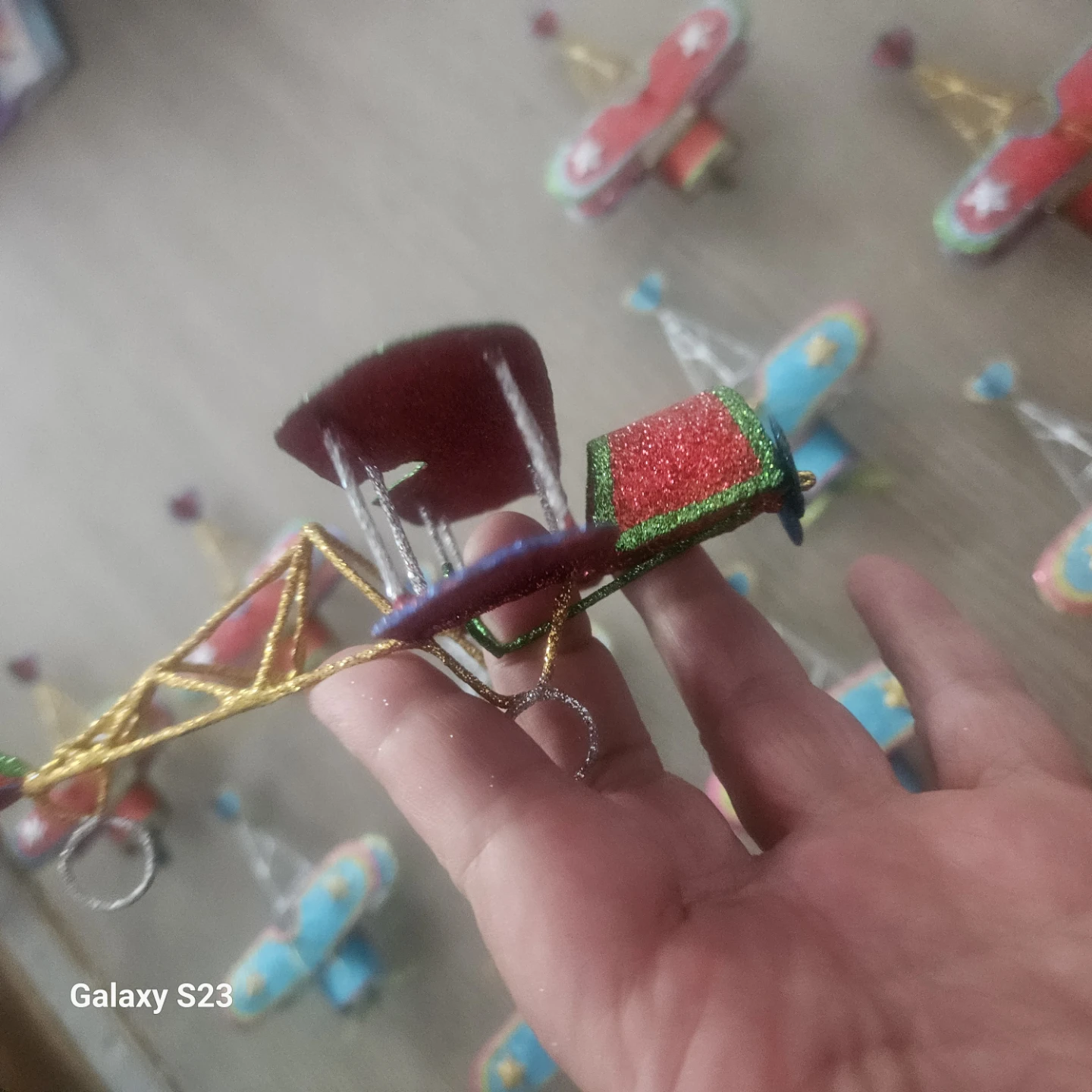 Glitter Airplane Christmas Ornaments - photo 3