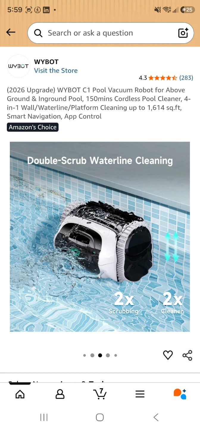WYBOT C1 Cordless Robotic Pool Cleaner - photo 2