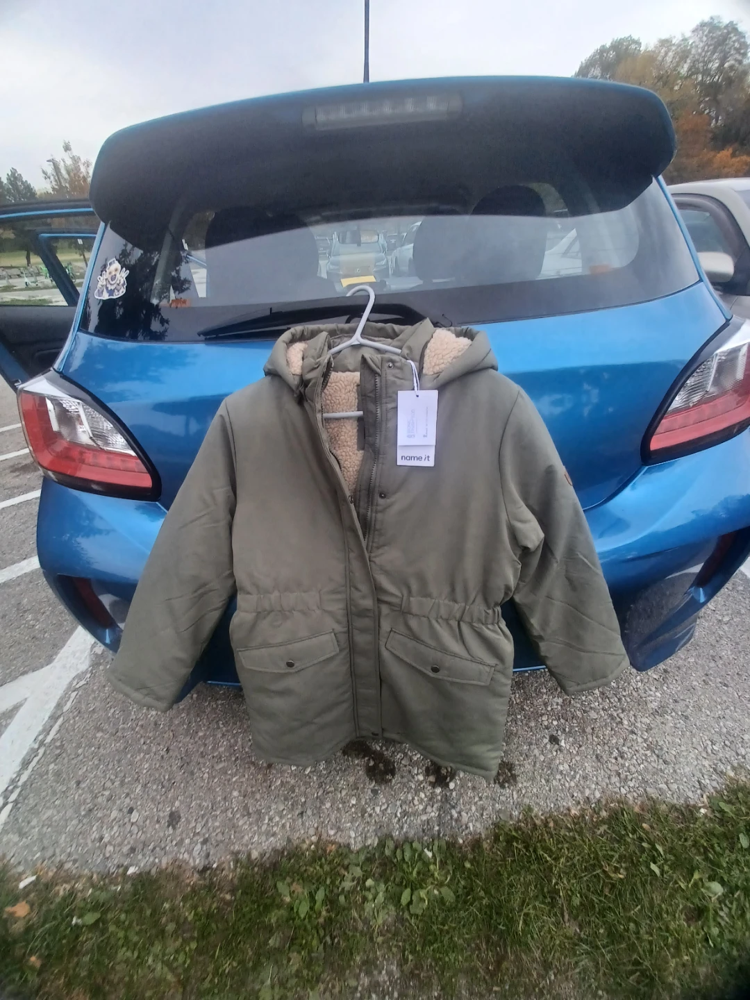 Name It Olive Green Sherpa Lined Winter Jacket - photo 4