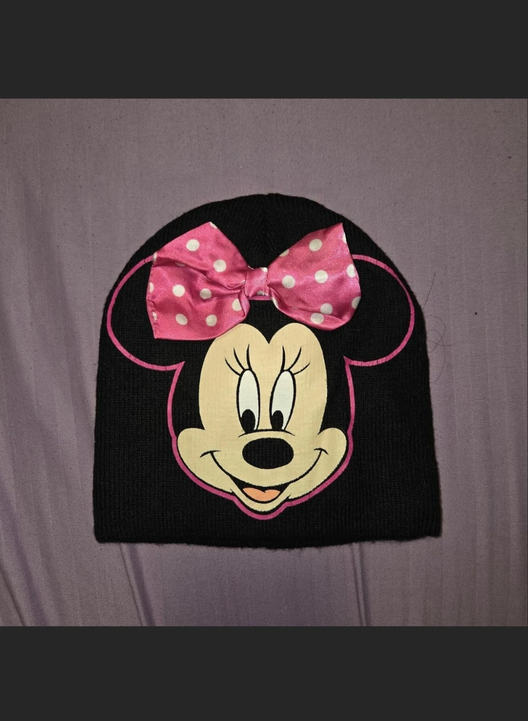 Disney Minnie Mouse Hat With MM & Bow