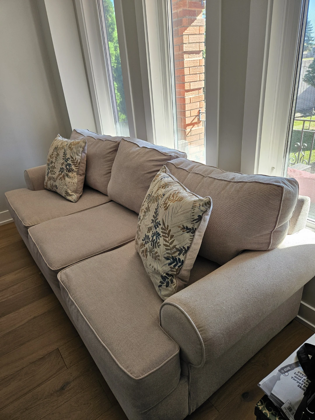 Beige Three-Seater Sofa - photo 3