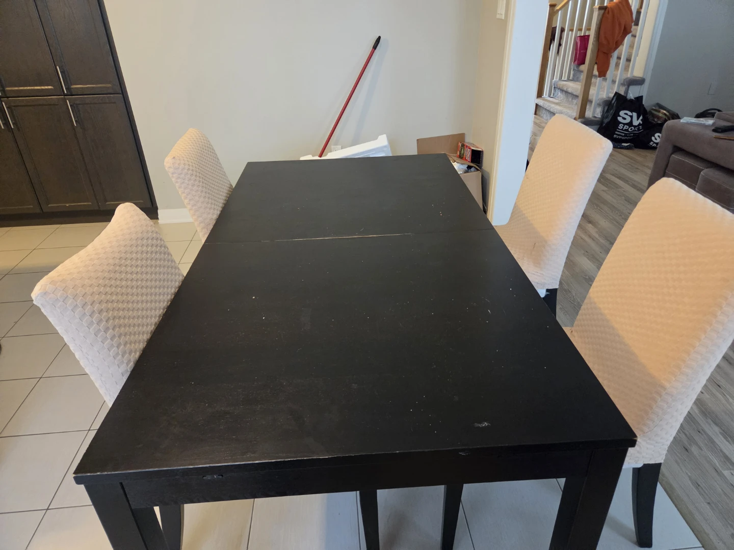 Black Dining Table with Four Chairs - photo 2
