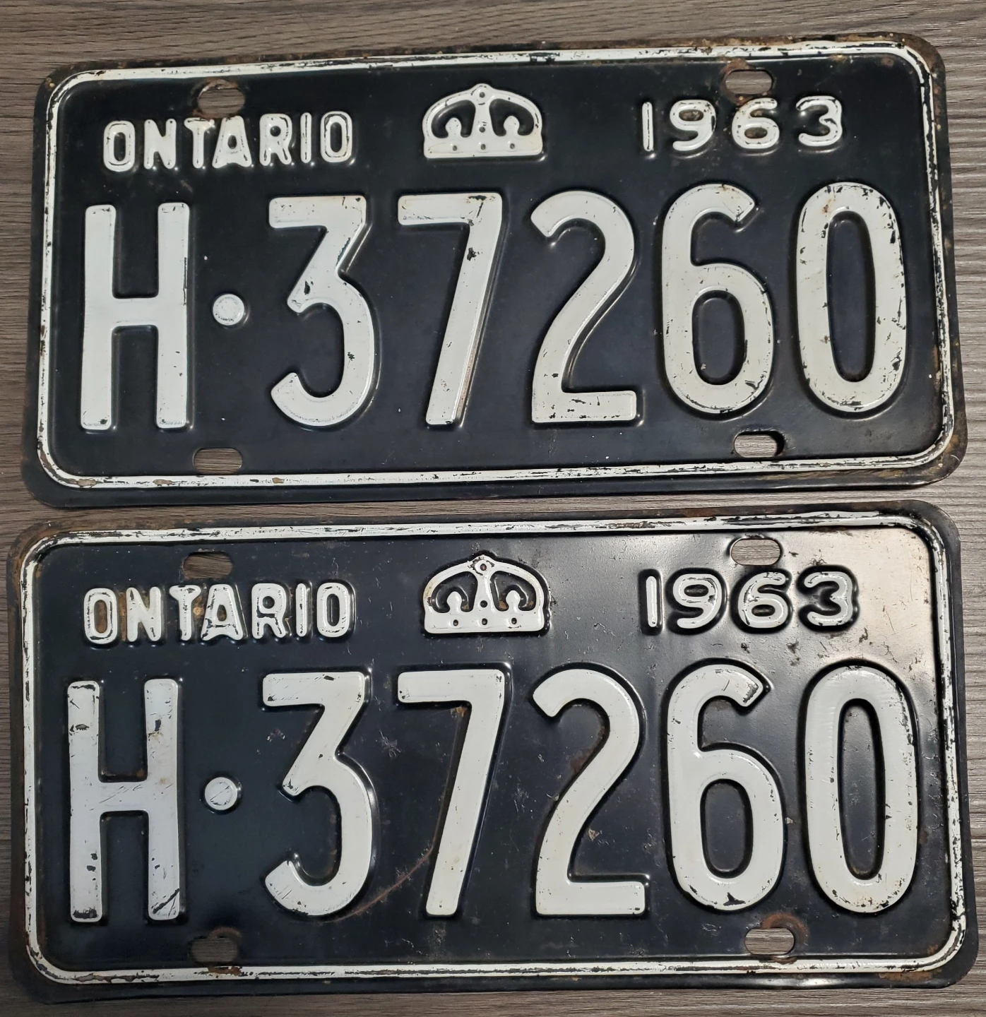 Two 1963 Ontario Licence Plates