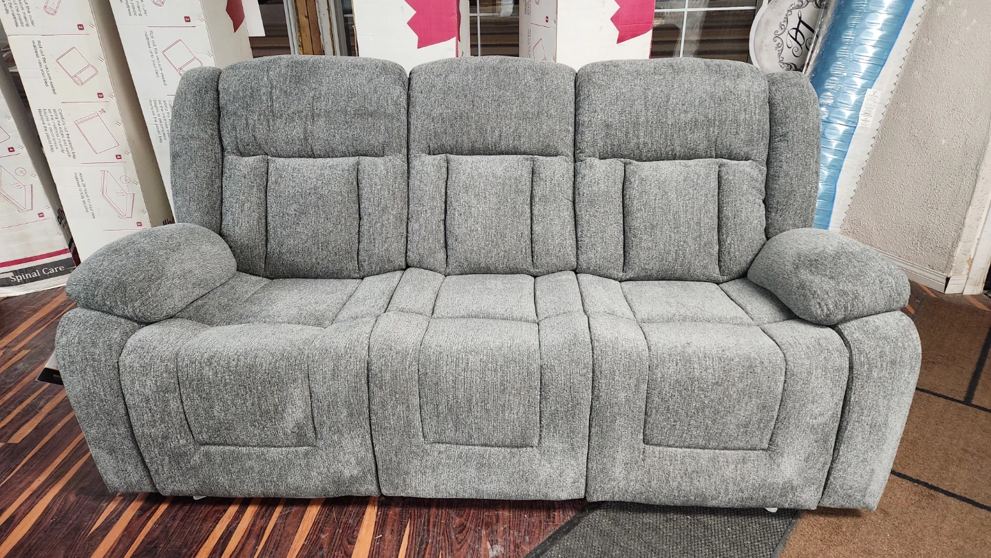 Velvet recliner couch 3 seaters only no chair. - photo 2