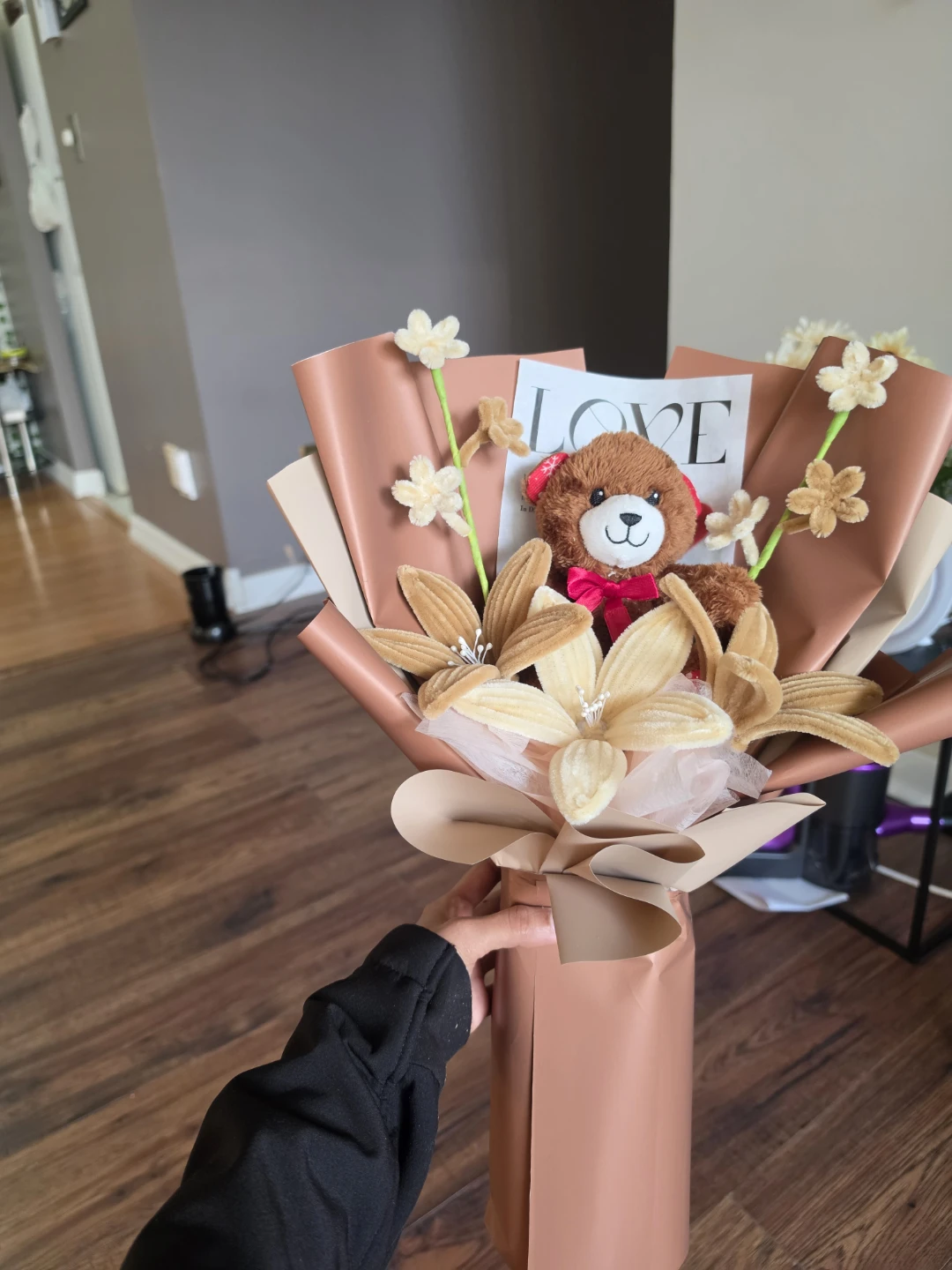 Handmade Teddy Bear Bouquet - Everlasting Lily Flowers - photo 2