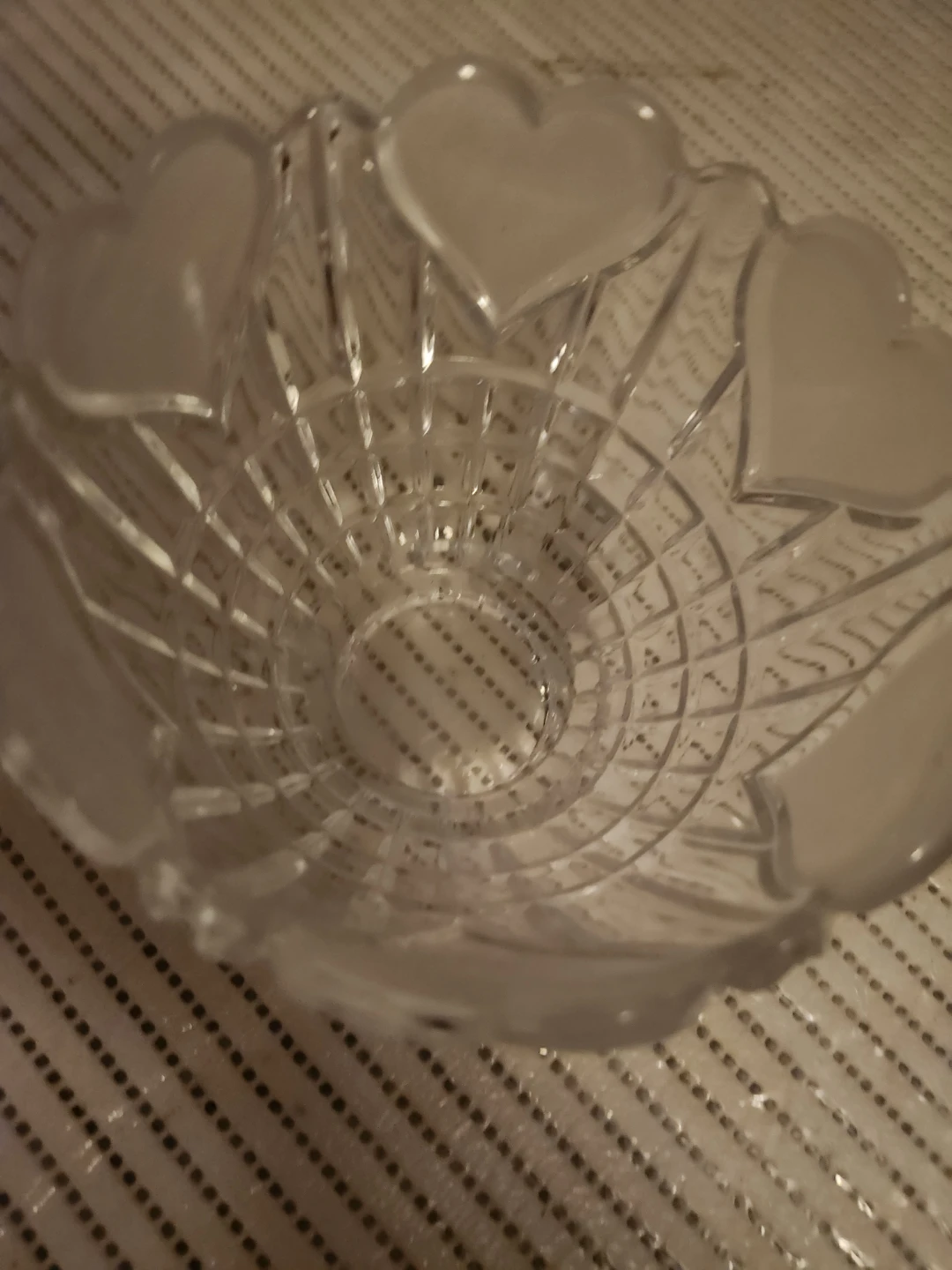 Clear Glass Heart Design Bowl - photo 2