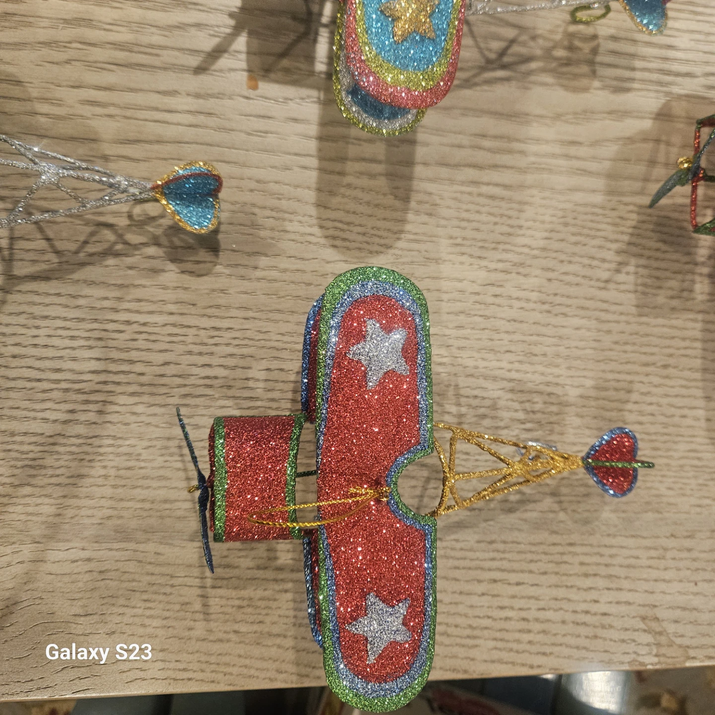 Glitter airplane Christmas Ornaments