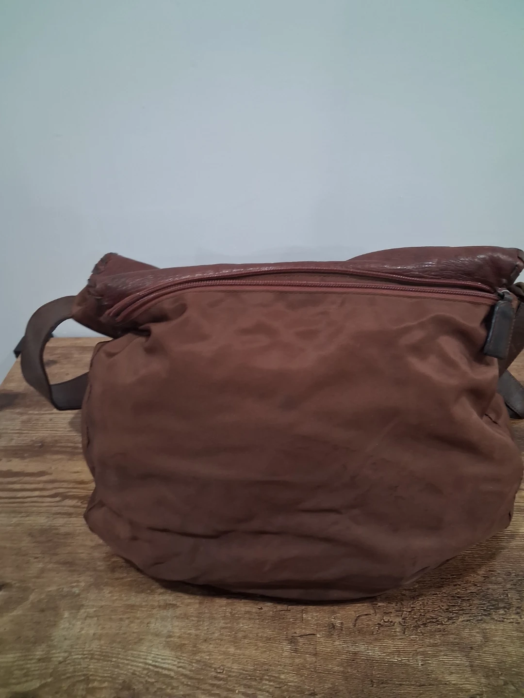Prada Brown Leather and Nylon Messenger Bag - photo 5