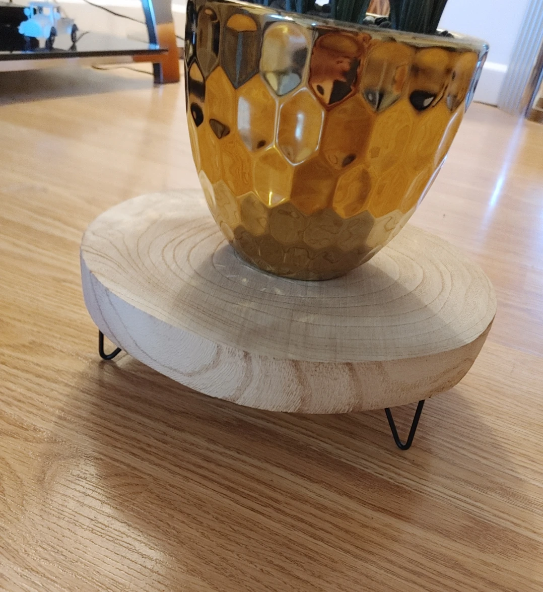 Natural Wood Slice Plant Stand - photo 4
