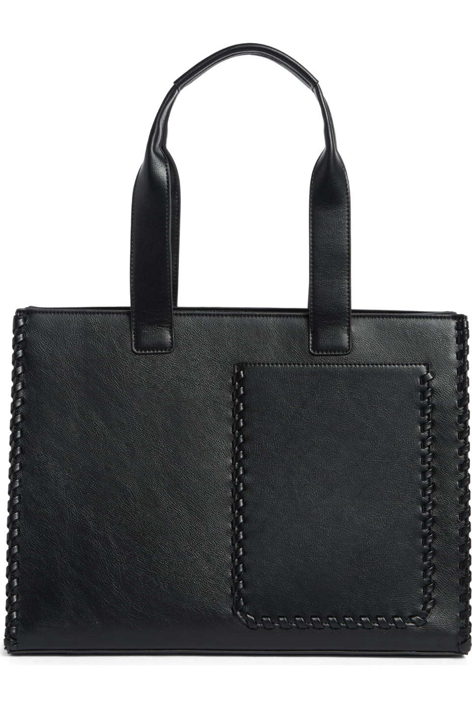 BCBG MAXAZRIA LARGE BLACK LEATHER TOTE BAG - photo 3