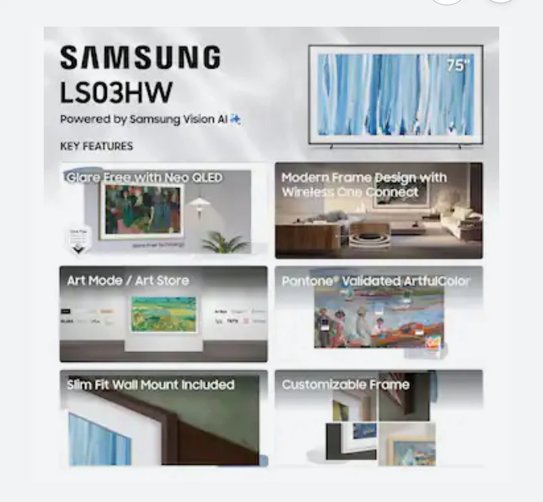 Samsung 75 Inch Class The Frame TV LS03HW - photo 4