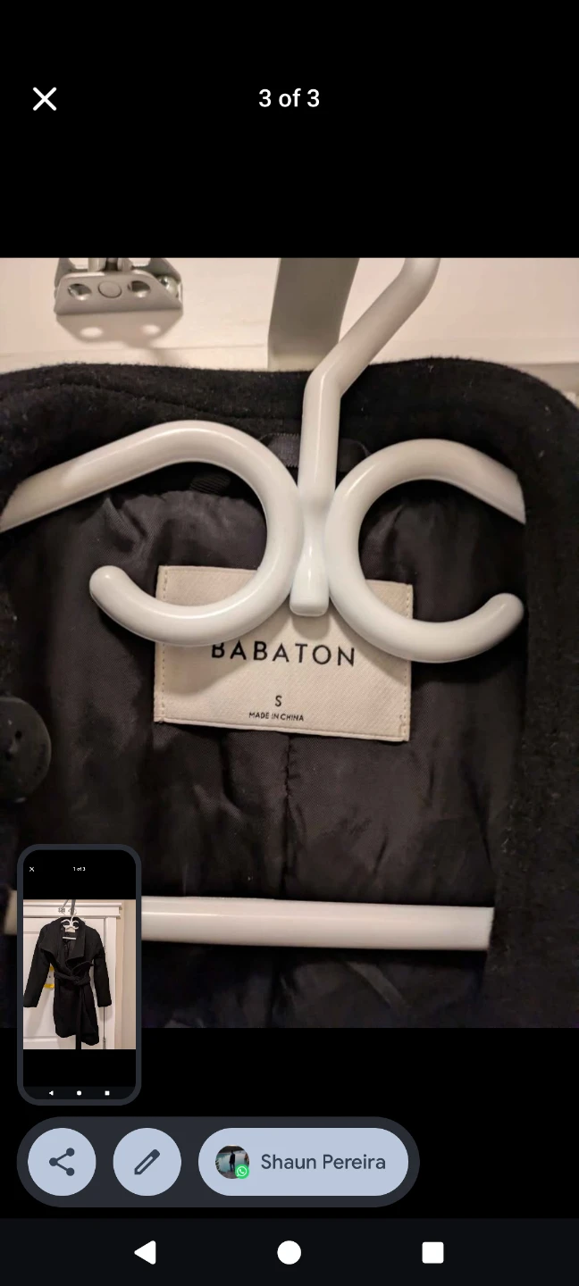 Babaton black trench coat S - photo 2