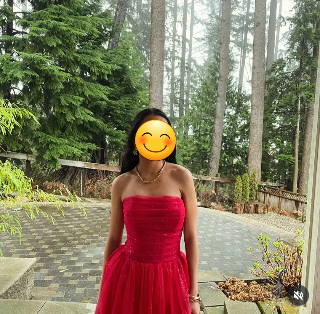 Sparkly Red Strapless Evening Gown - photo 5