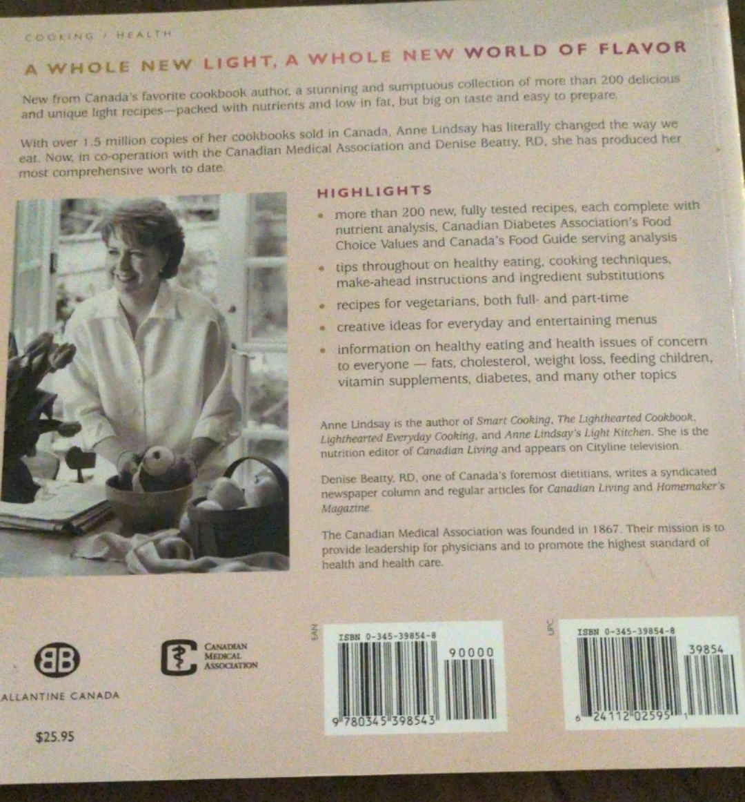 Anne Lindsay's New Light Cooking Cookbook - photo 2