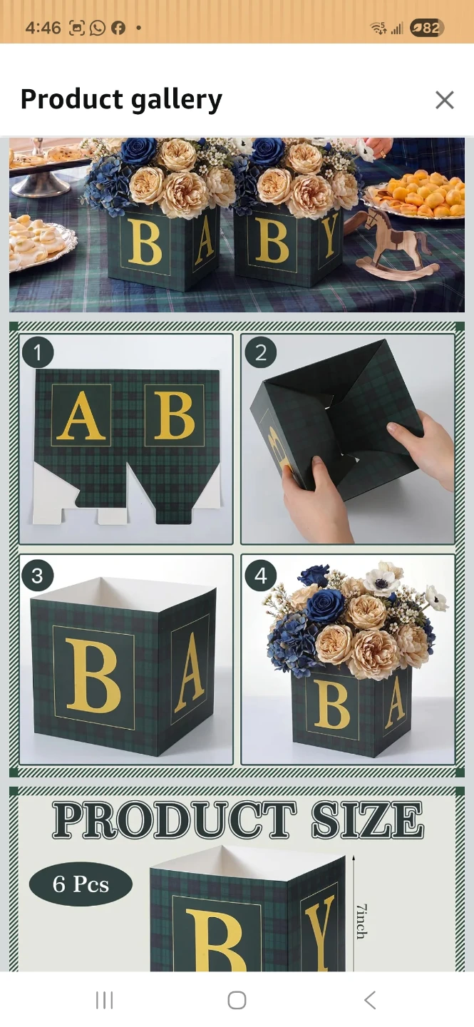 Grtiin Tartan Plaid Baby Shower Decoration Boxes, 10 Pcs - photo 5