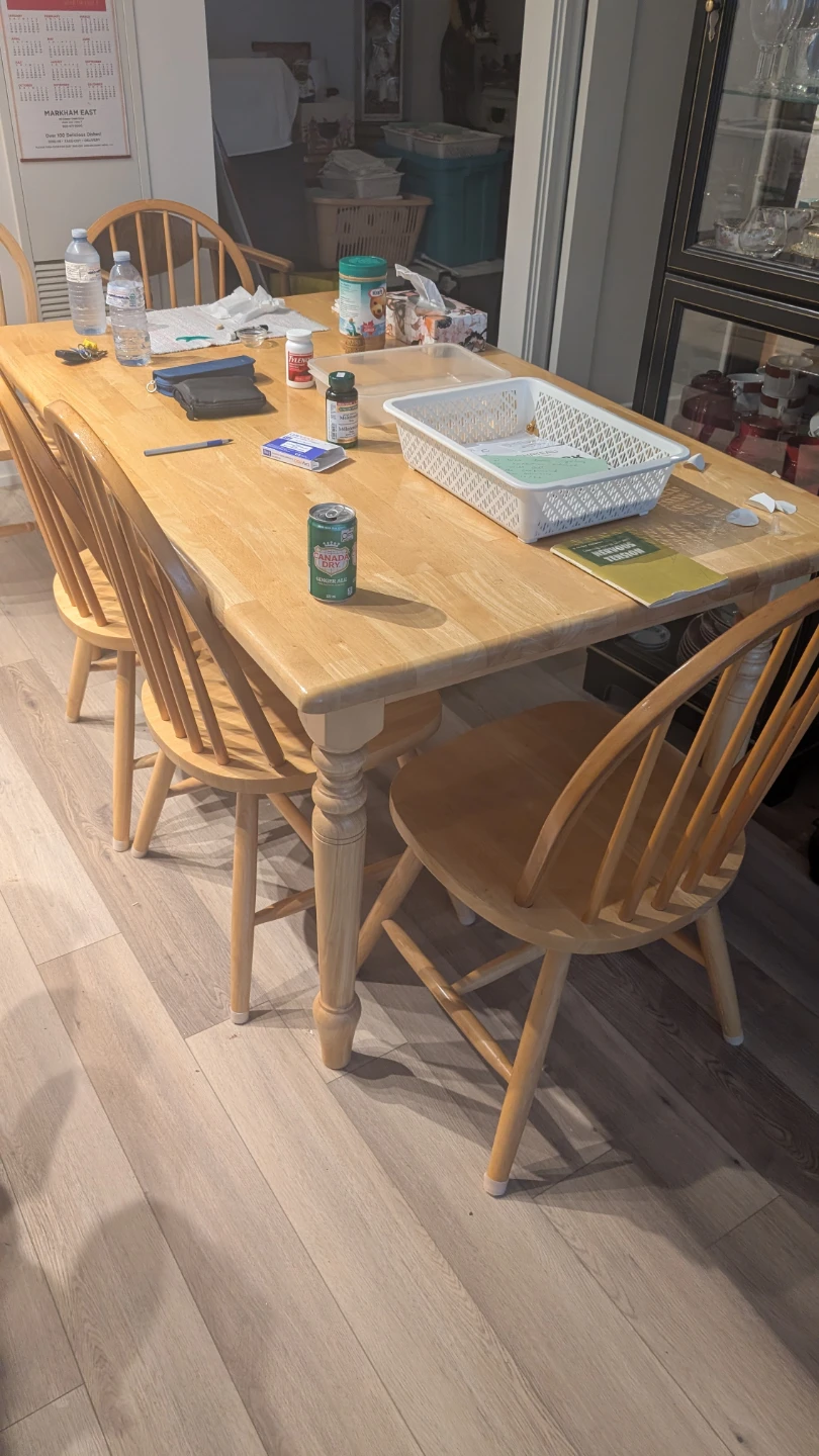 Wooden Dining Table and 5 Chairs - photo 2