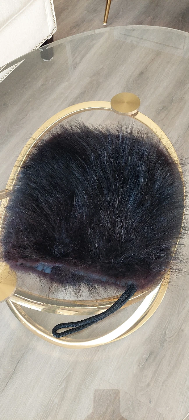 Black Fur Muff 11.5in square