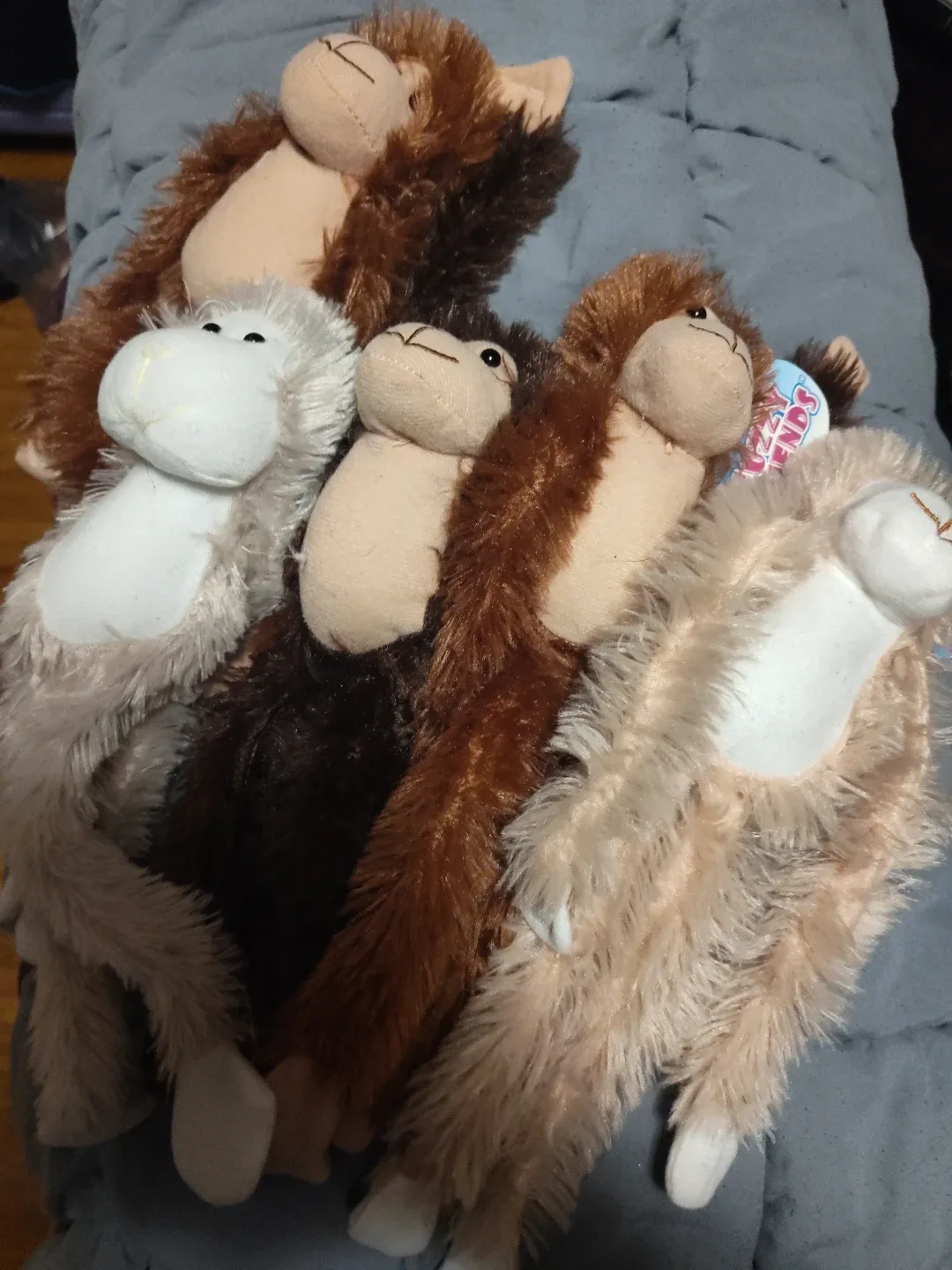 Fuzzy Friends plush monkey set