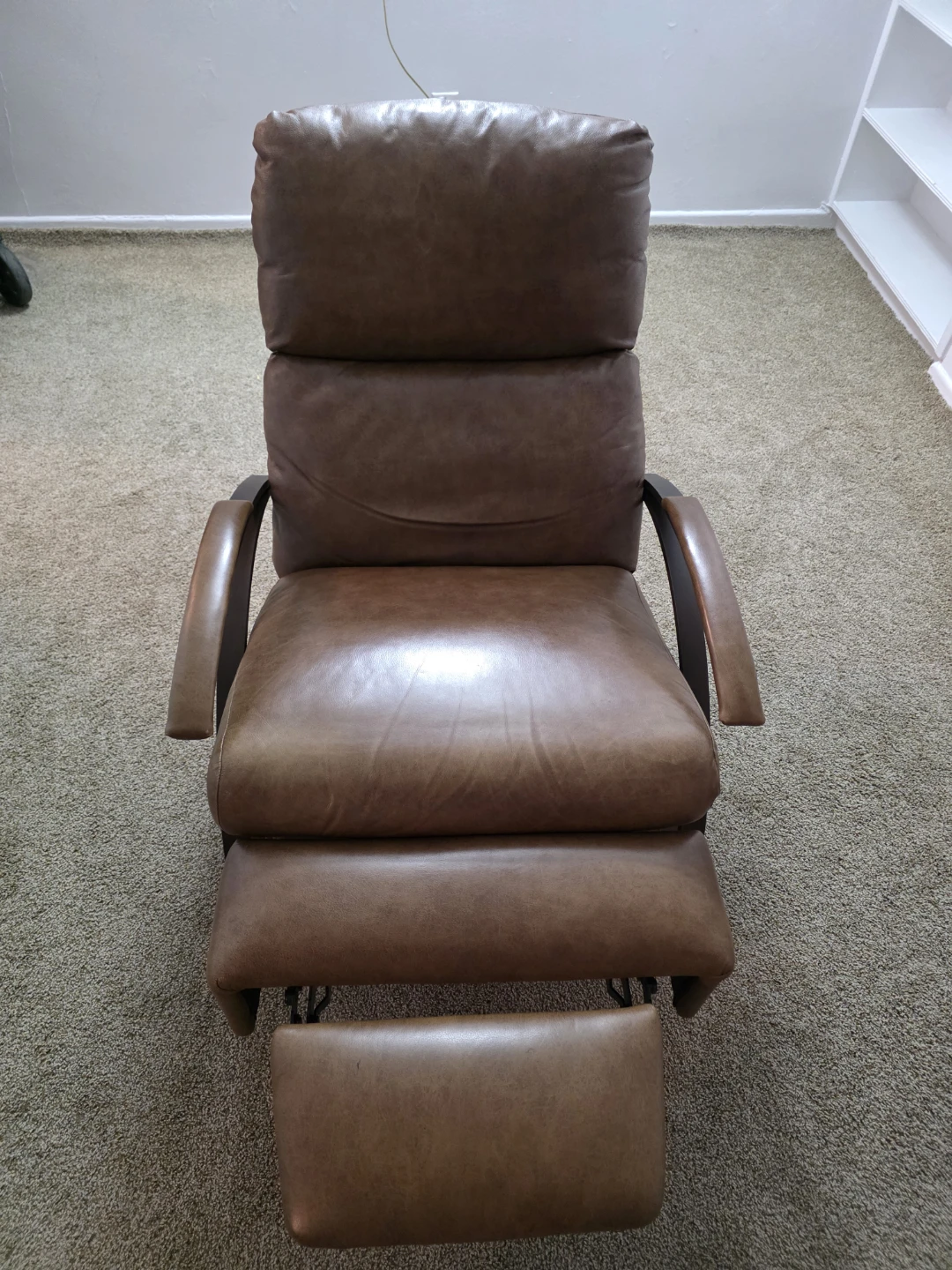 Brown Leather Reclining Armchair - photo 2
