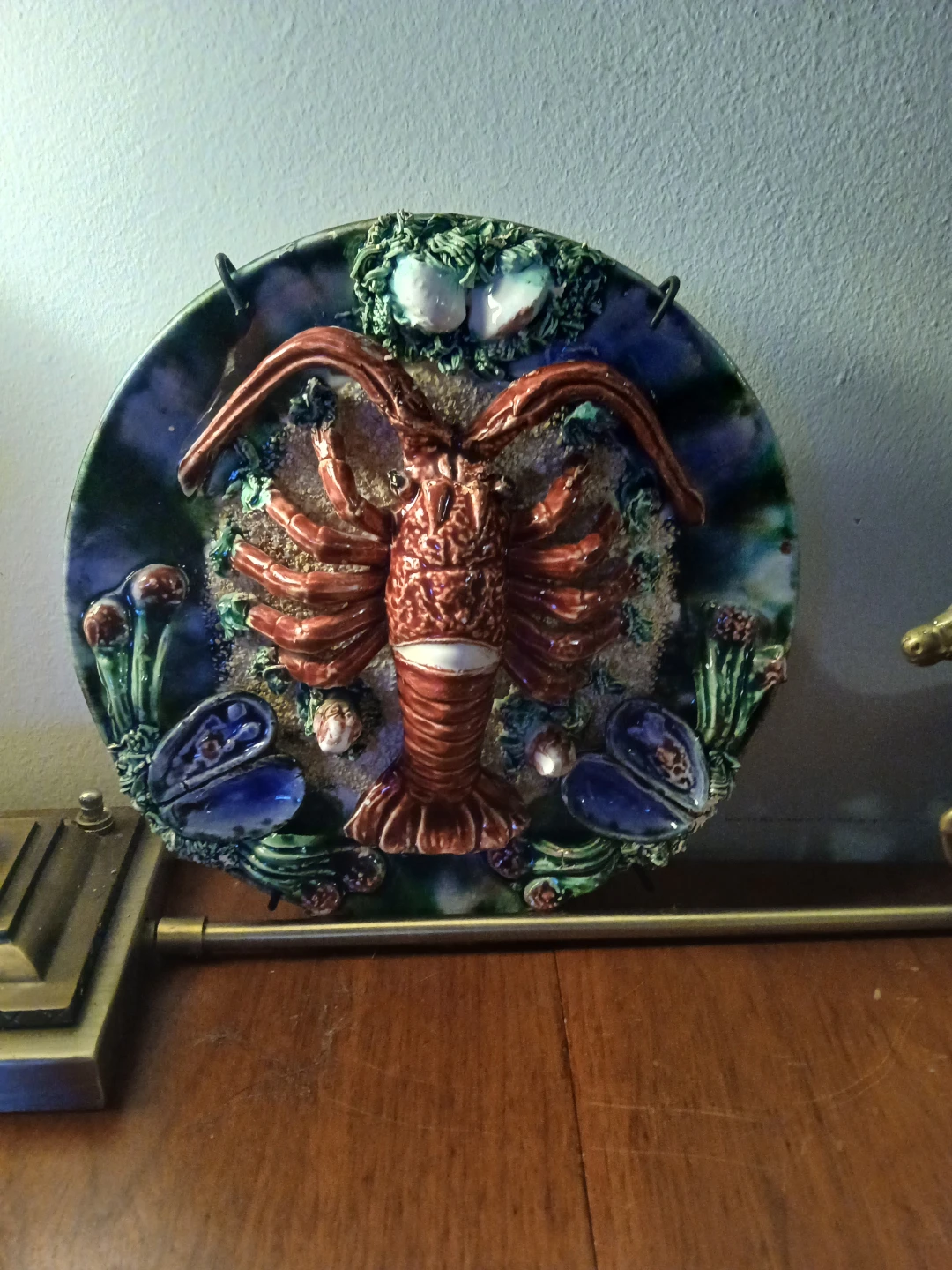 Vintage Majolica Style Seafood Wall Plate - photo 2