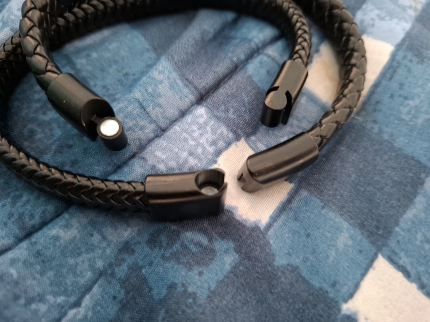 Set of Two Black Braided Magnetic Bracelets - photo 3