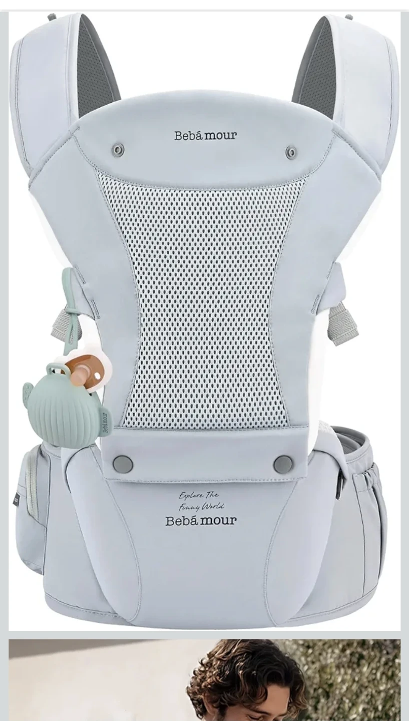 New Bebamour Baby Carrier with Hip Seat,All-Position Breathable