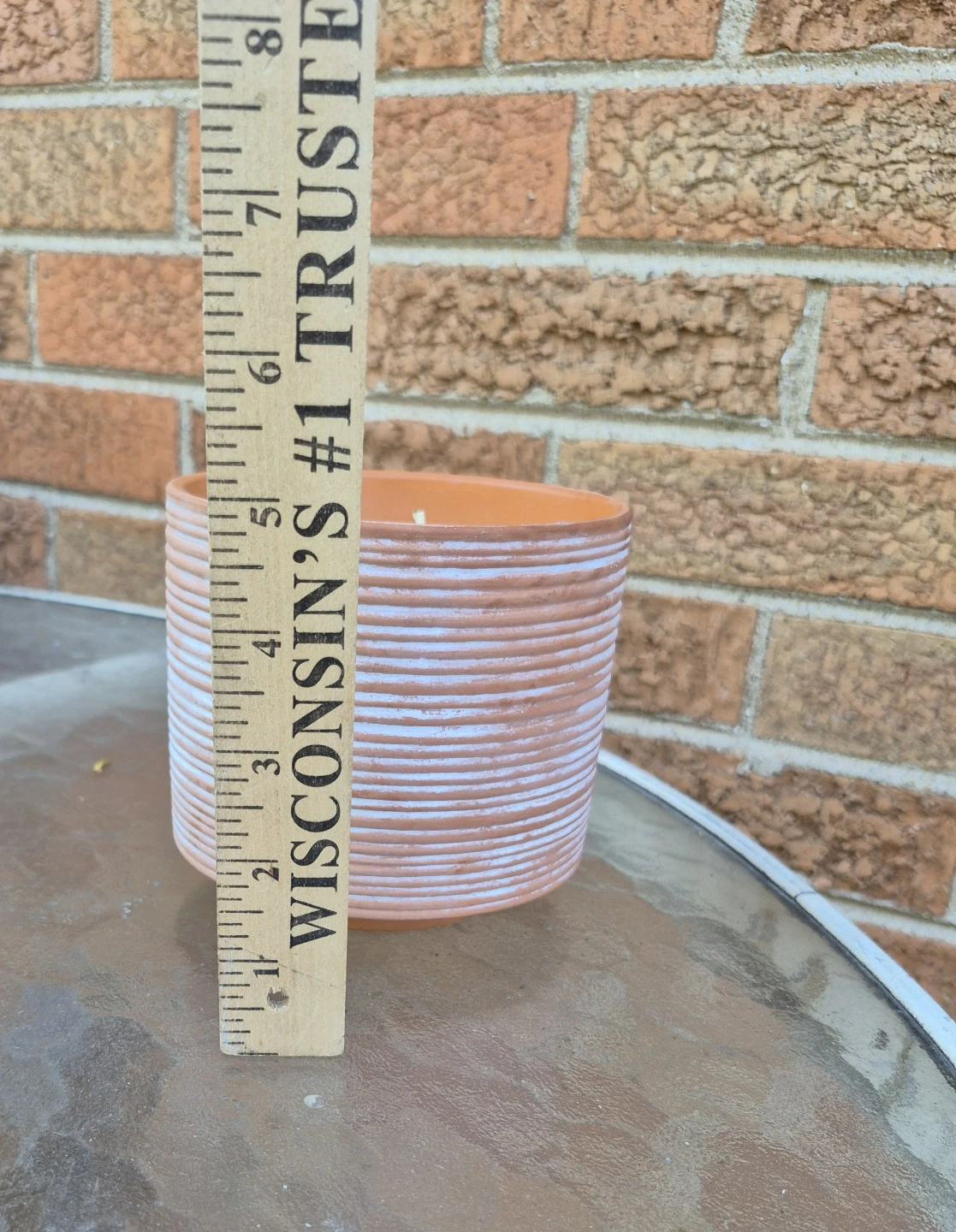 2 Three-Wicked Candles in Ribbed Terracotta Pots - photo 3