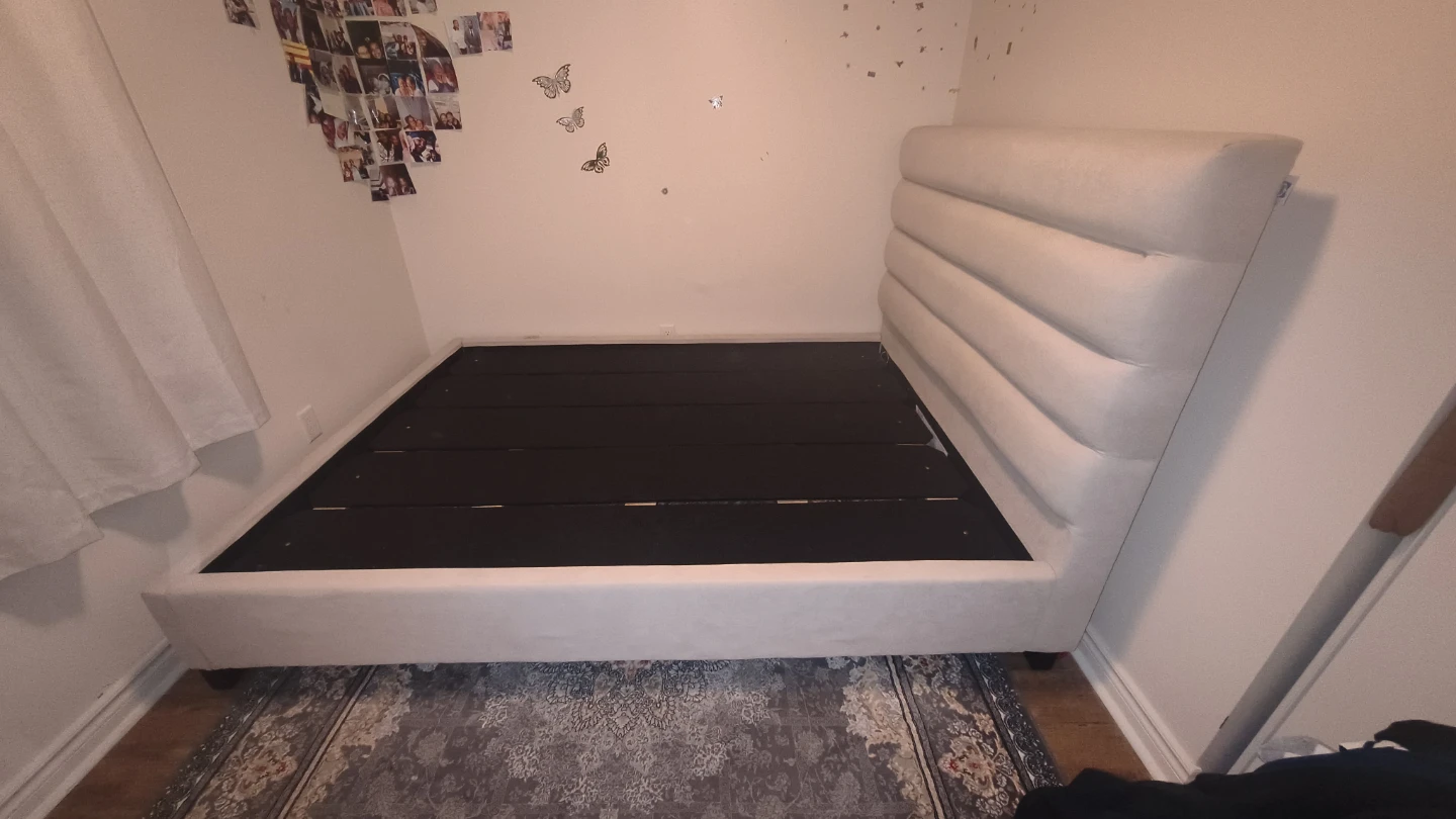 King Size  Bed Frame with Channel Tufted Headboard - photo 5