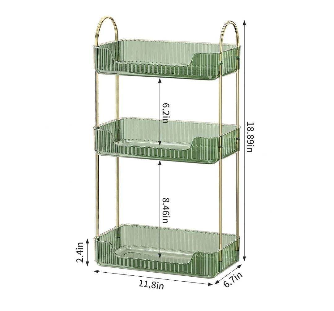 Oifescie 3-Tier Vanity Makeup Countertop Storage - photo 2