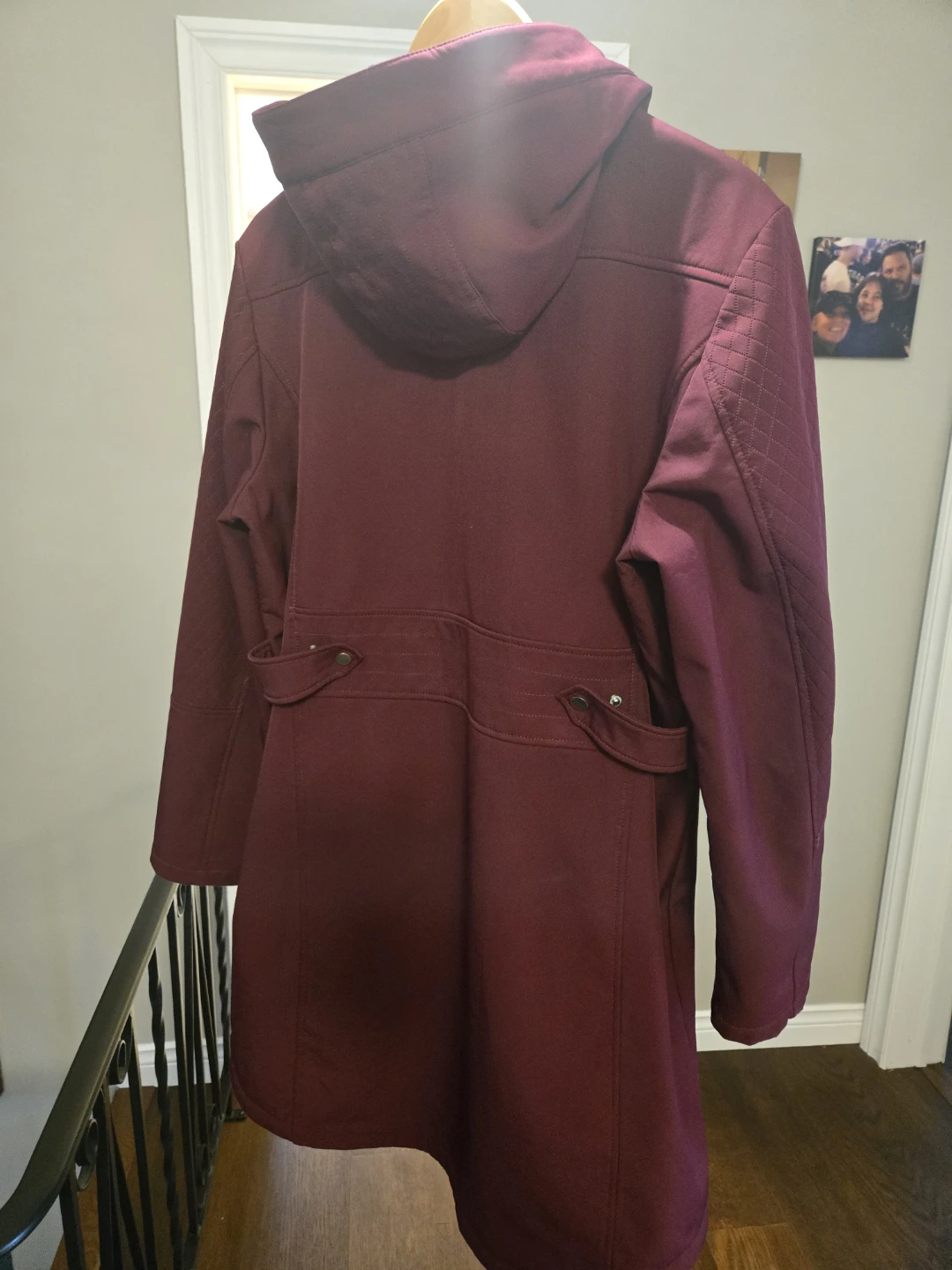 Womens Burgundy Lightweight Raincoat with hood - photo 4
