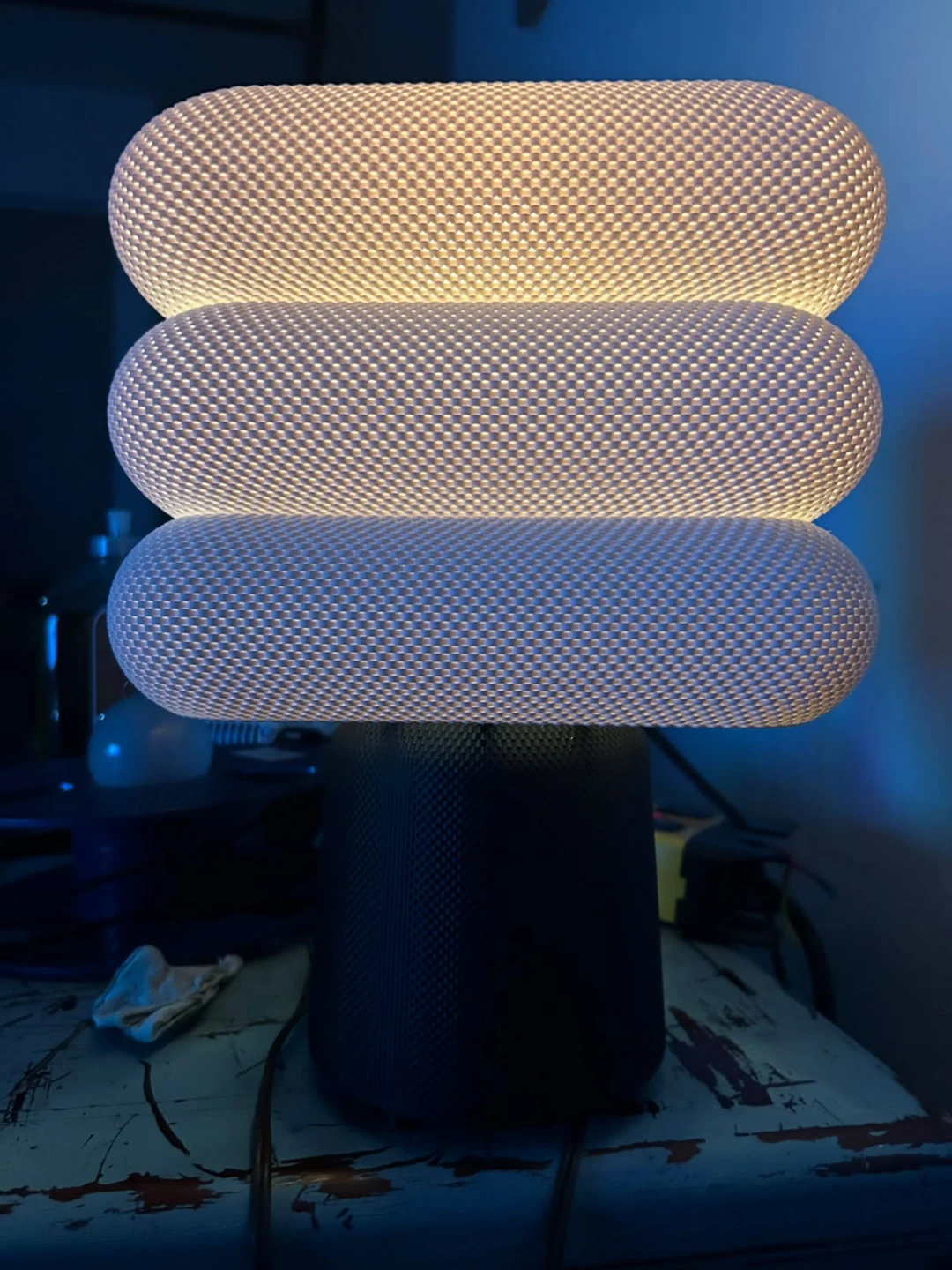 Custom Modern Stacked Table Lamp - RGBW Smart Bulb Included