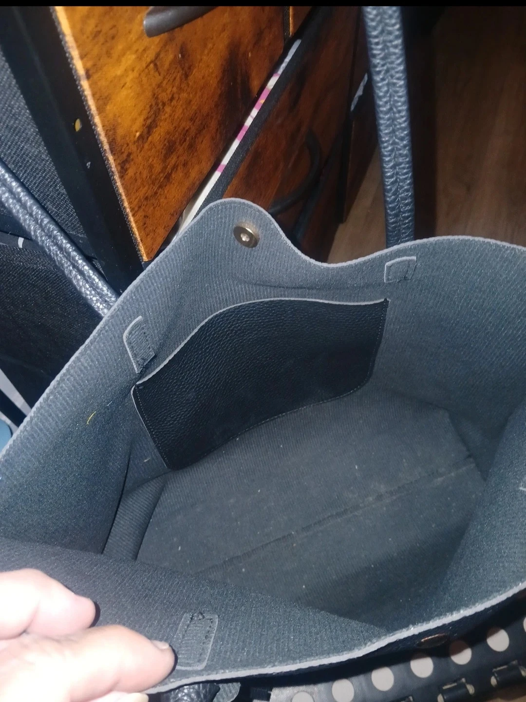 Black Pebbled Leather Tote Bag - photo 3